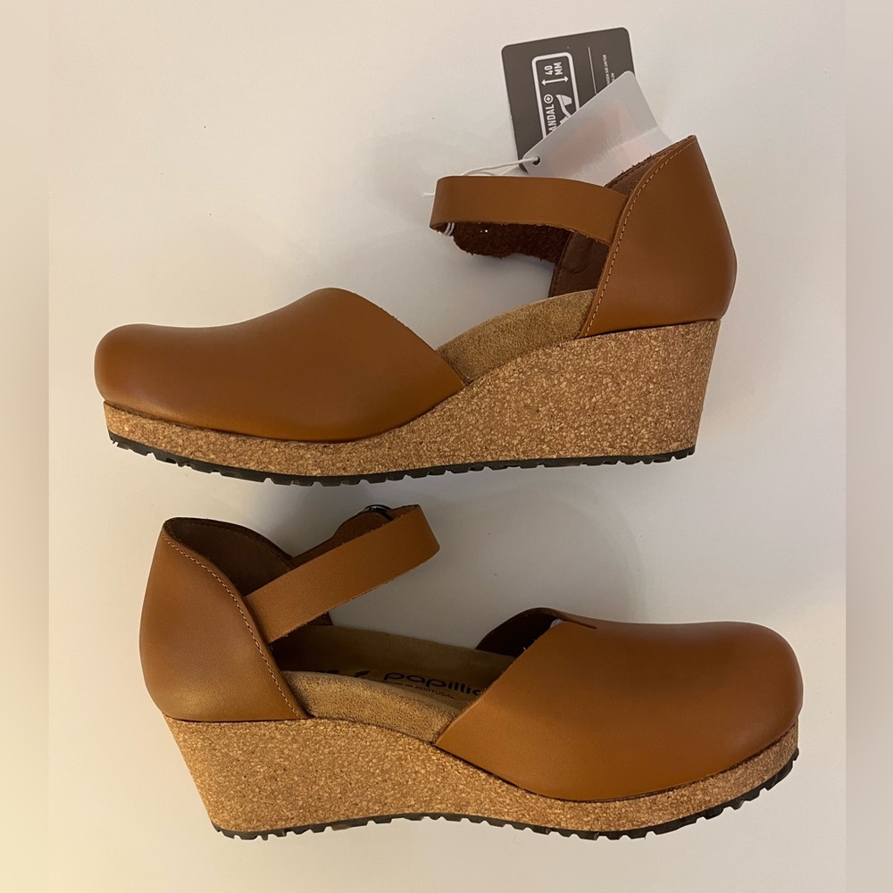 Birkenstock Papillio Mary Ring Buckle Wedges, Ginger Brown, 39 Narrow